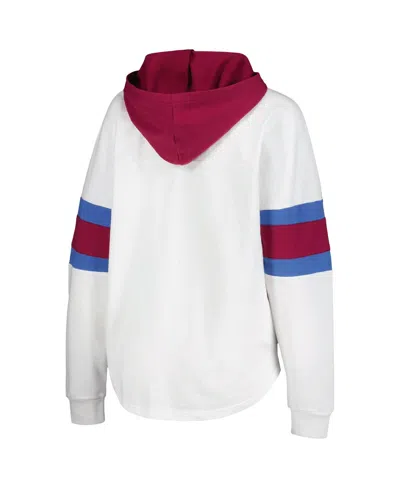 Shop G-iii 4her By Carl Banks Women's  White, Burgundy Colorado Avalanche Goal Zone Long Sleeve Lace-up Ho In White,burgundy