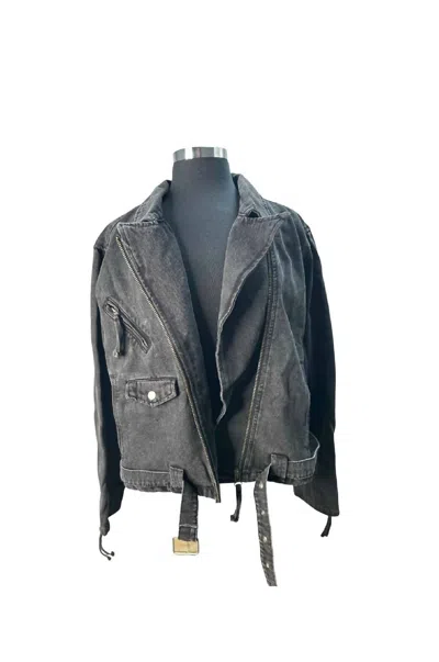 Shop Bibi Denim Jacket In Agitated Black In Multi