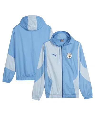Puma Mcfc Prematch Woven Jacket In Blue