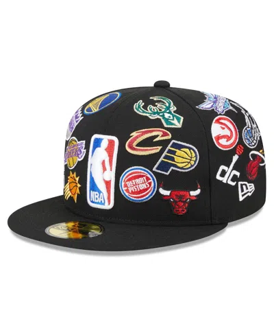 Shop New Era Men's  Black 2024 Nba All-star Game Allover Logos 59fifty Fitted Hat