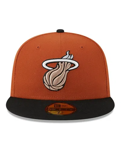 Shop New Era Men's  Rust, Black Miami Heat Two-tone 59fifty Fitted Hat In Rust,black