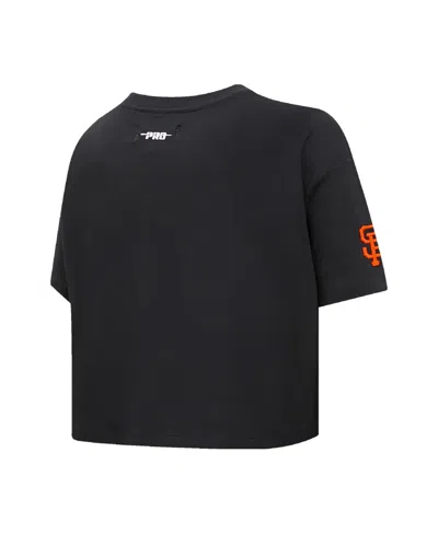 Shop Pro Standard Women's  Black San Francisco Giants Painted Sky Boxy Cropped T-shirt