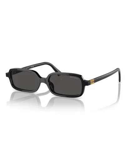 Miu Miu 0mu 11zs Miu Regard 16k5s0 Black Sunglasses In Black,gray
