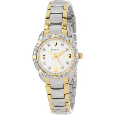 Shop Bulova Women's Accented Silver Dial Watch In Gold
