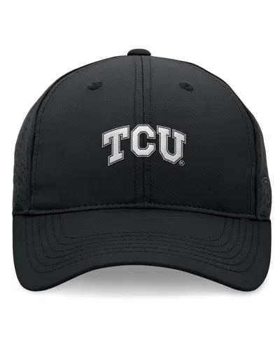 Shop Top Of The World Men's  Black Tcu Horned Frogs Liquesce Trucker Adjustable Hat