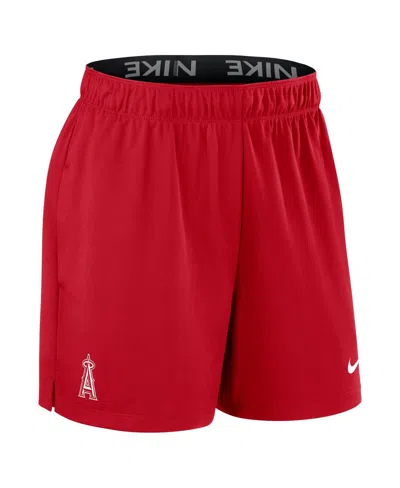 Nike Women's  Red Los Angeles Angels Authentic Collection Knit Shorts In Red