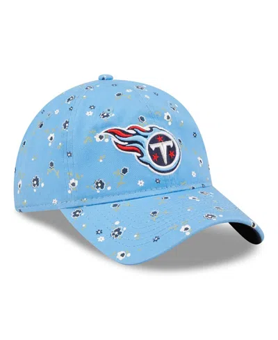 Shop New Era Women's  Light Blue Tennessee Titans Floral 9twenty Adjustable Hat