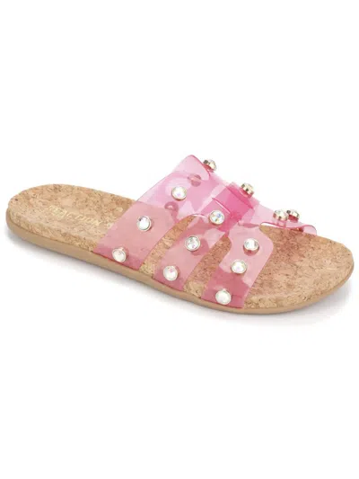 Shop Kenneth Cole Reaction Slim Womens Embellished Cork Slide Sandals In Multi