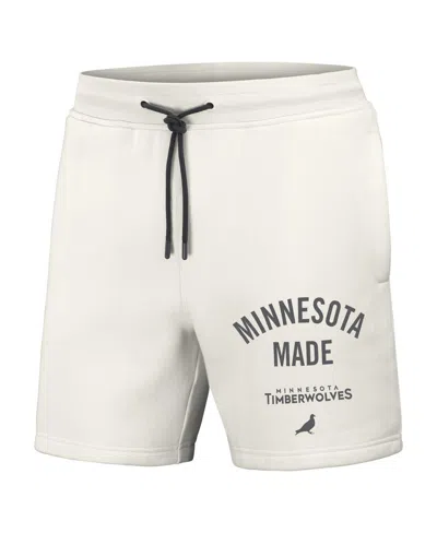 Shop Staple Men's Nba X  Cream Minnesota Timberwolves Heavyweight Fleece Shorts