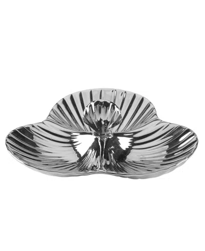 Shop Certified International Silver Coast 3-d Shell 3 Section Server In Miscellaneous