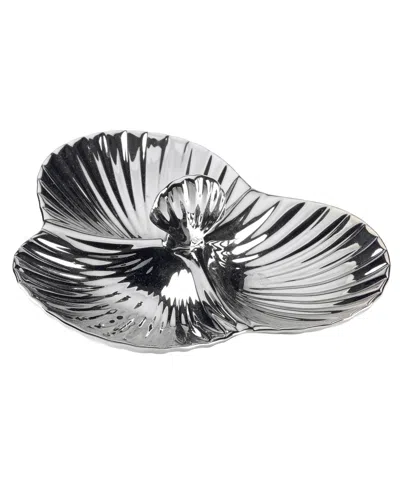 Shop Certified International Silver Coast 3-d Shell 3 Section Server In Miscellaneous