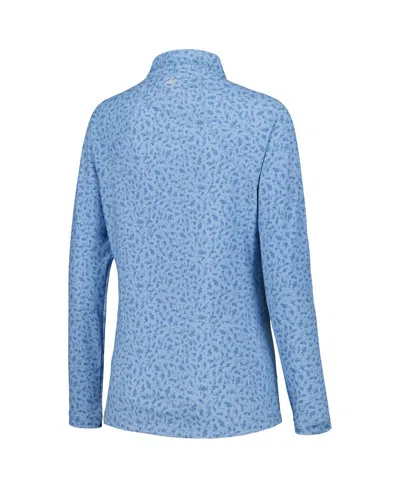 Peter Millar Blue The Players Printed Raglan Perth Quarter-zip Top In Blue