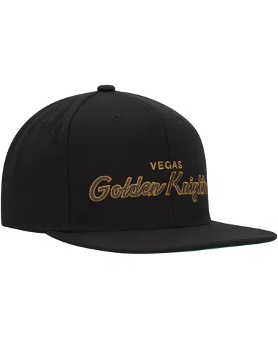 Mitchell & Ness Men's  Black Vegas Golden Knights Core Team Script 2.0 Snapback Hat In Black