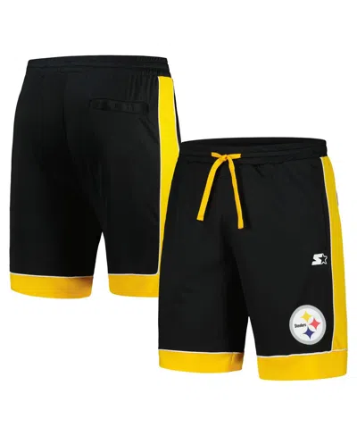 Shop Starter Men's  Black, Gold Pittsburgh Steelers Fan Favorite Fashion Shorts In Black,gold