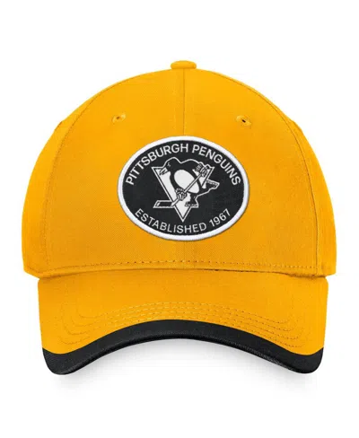 Shop Fanatics Men's  Gold Pittsburgh Penguins Fundamental Adjustable Hat