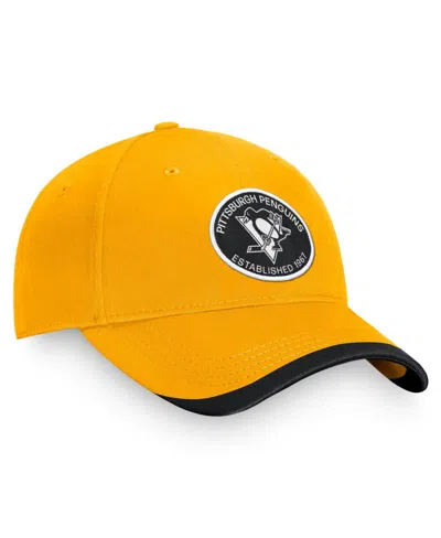 Shop Fanatics Men's  Gold Pittsburgh Penguins Fundamental Adjustable Hat