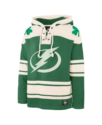 Shop 47 Brand Men's ' Kelly Green Tampa Bay Lightning St. Patrick's Day Superior Lacer Pullover Hoodie