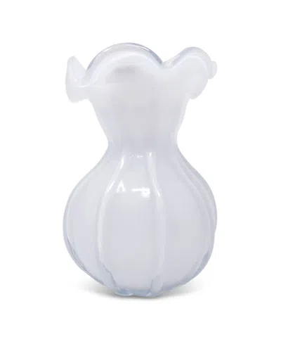 Shop Vivience 9"h Glass Vase In White