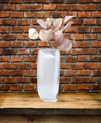 Vivience 11.5"h White Inner Double Wall Glass Vase In Clear,white