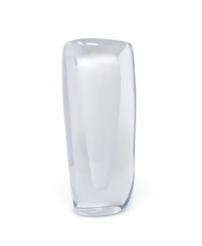 Vivience 11.5"h White Inner Double Wall Glass Vase In Clear,white