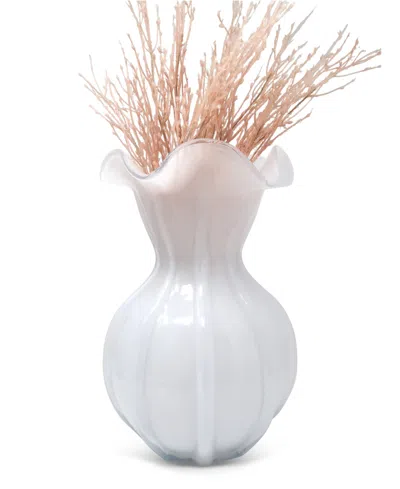 Shop Vivience 9"h Glass Vase In White