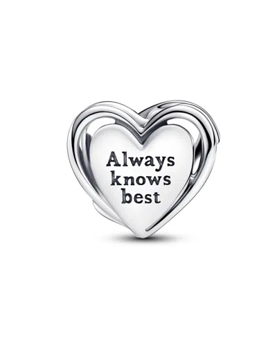 Pandora Openwork M0m Heart Charm In Silver