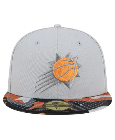 Shop New Era Men's  Gray Phoenix Suns Active Color Camo Visor 59fifty Fitted Hat
