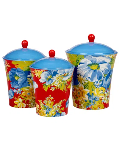 Certified International Blossom Set Of 3 Canisters In Miscellaneous