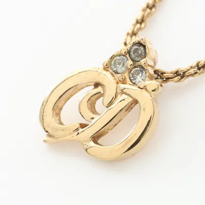Shop Dior Cd Logo Necklace Gp Rhinestone Gold Clear