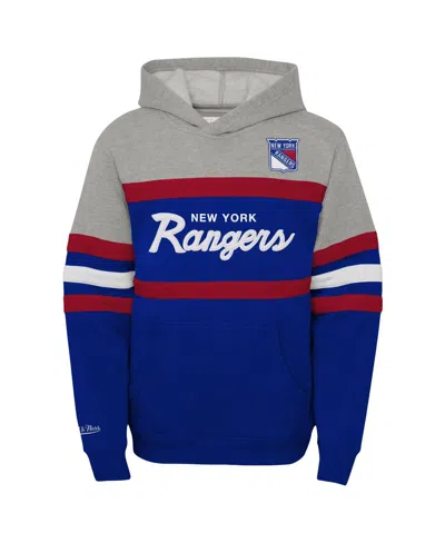 Mitchell & Ness Big Boys Blue New York Rangers Head Coach Pullover Hoodie In Blue