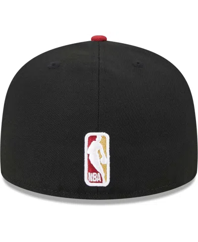 Shop New Era Men's  Black, Red Miami Heat Gameday Gold Pop Stars 59fifty Fitted Hat In Black,red