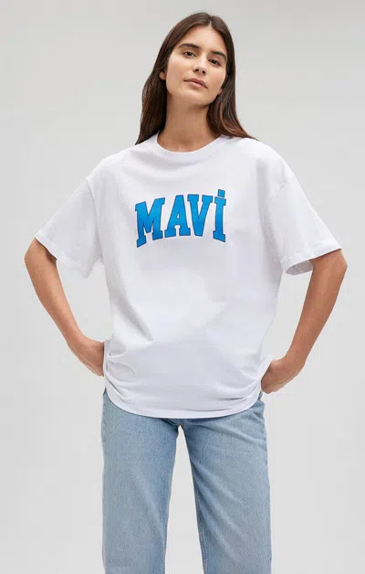 Shop Mavi Logo T-shirt In Bright White