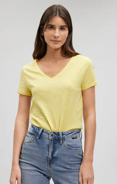 Shop Mavi V-neck T-shirt In Lemon Drop In Yellow
