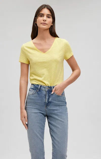 Shop Mavi V-neck T-shirt In Lemon Drop In Yellow