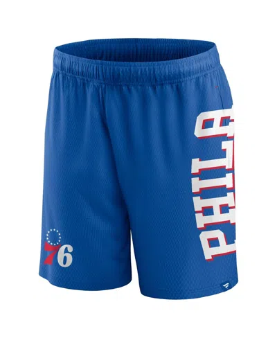 Fanatics Branded Royal Philadelphia 76ers Post Up Mesh Shorts In Royal