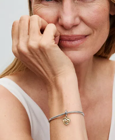 Pandora Lab-grown Diamond Engravable Mom Double Dangle Charm In Silver