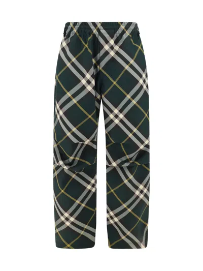 Burberry Nylon Trouser With Check Print In Multicolor
