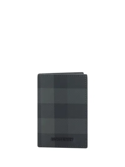 Shop Burberry Card Holder In Charcoal