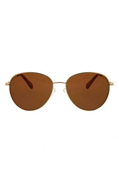Shop Bcbg 56mm Aviator Sunglasses In Shiny Gold