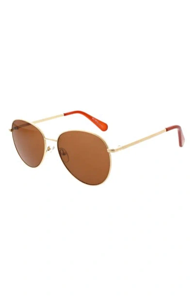 Shop Bcbg 56mm Aviator Sunglasses In Shiny Gold