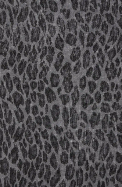 Shop Portolano Leopard Print Wool Blend Scarf In Grey