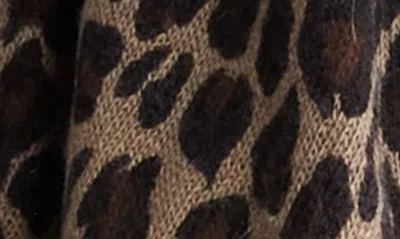 Portolano Leopard Print Wool Blend Scarf In Brown
