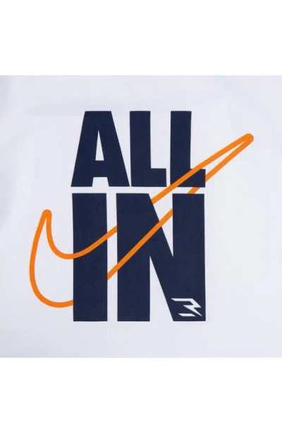 Shop 3 Brand Kids' Dri-fit All In Swoosh Logo T-shirt & Shorts Set In White
