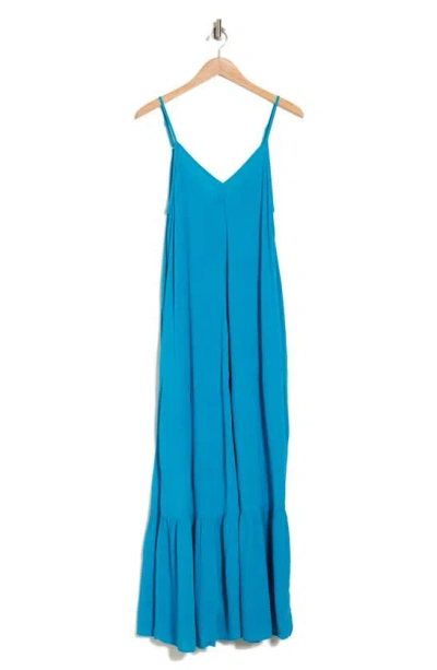 Shop Lovestitch Gauze Maxi Dress In Turquoise