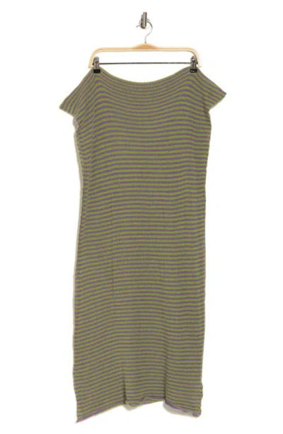 Portolano Stripe Wool Blend Scarf In Violet/apple Green