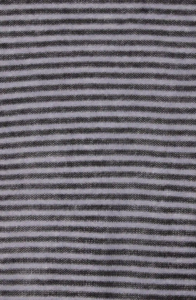 Portolano Stripe Wool Blend Scarf In Black/ Malibu Blue