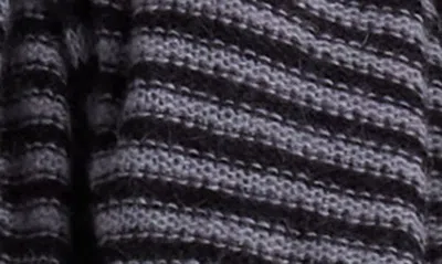 Portolano Stripe Wool Blend Scarf In Black/ Malibu Blue