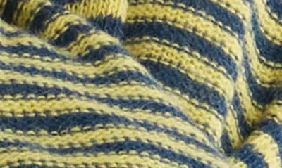 Portolano Stripe Wool Blend Scarf In Teal/ Tweety Bird Yellow