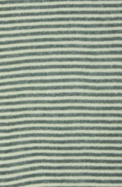 Portolano Stripe Wool Blend Scarf In Verde Melange/ Clear Acqua