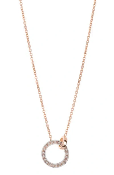 Meshmerise Diamond Pavé Circle Link Necklace In Rose